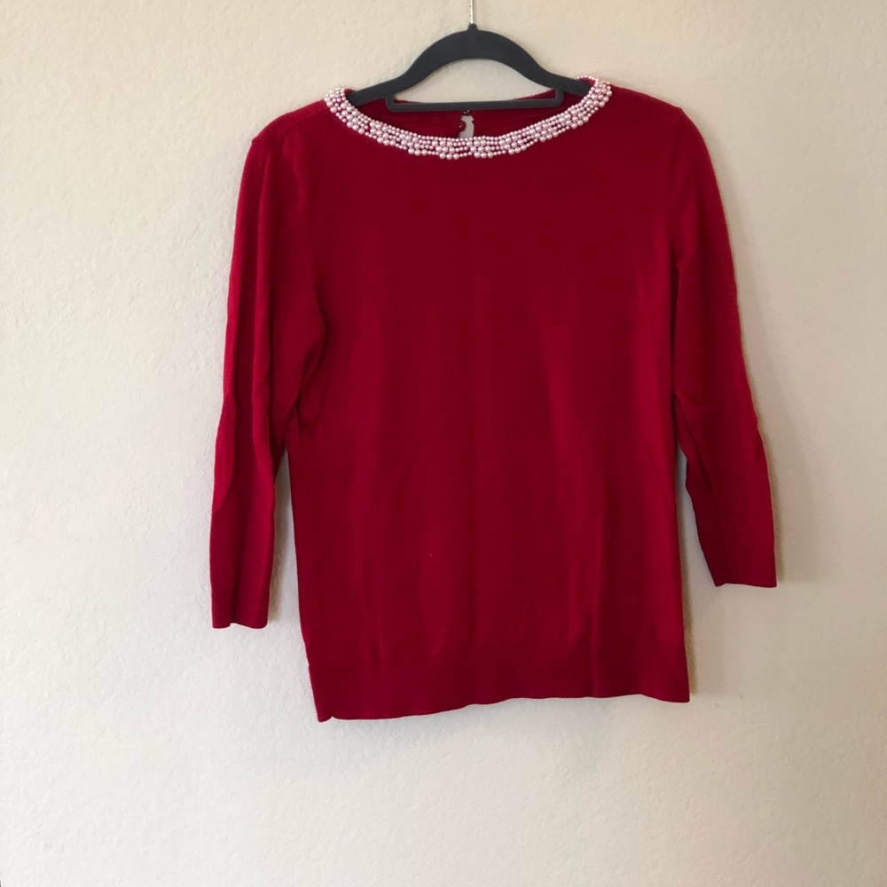 Cotton blend pearl sweater